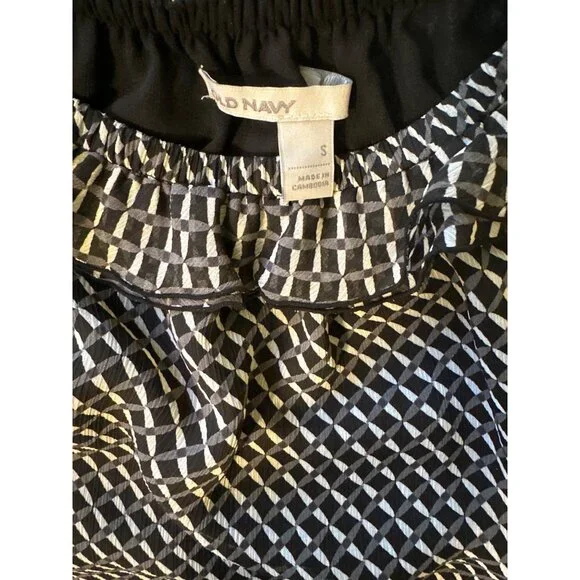 💖Old Navy Women's Sleeveless Patterned Dress Small Black & White - Picture 3 of 6